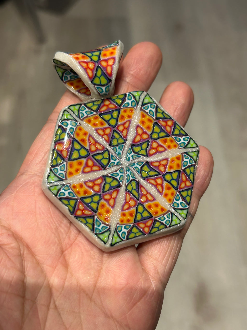 Polymer Cane Pendant No.1
