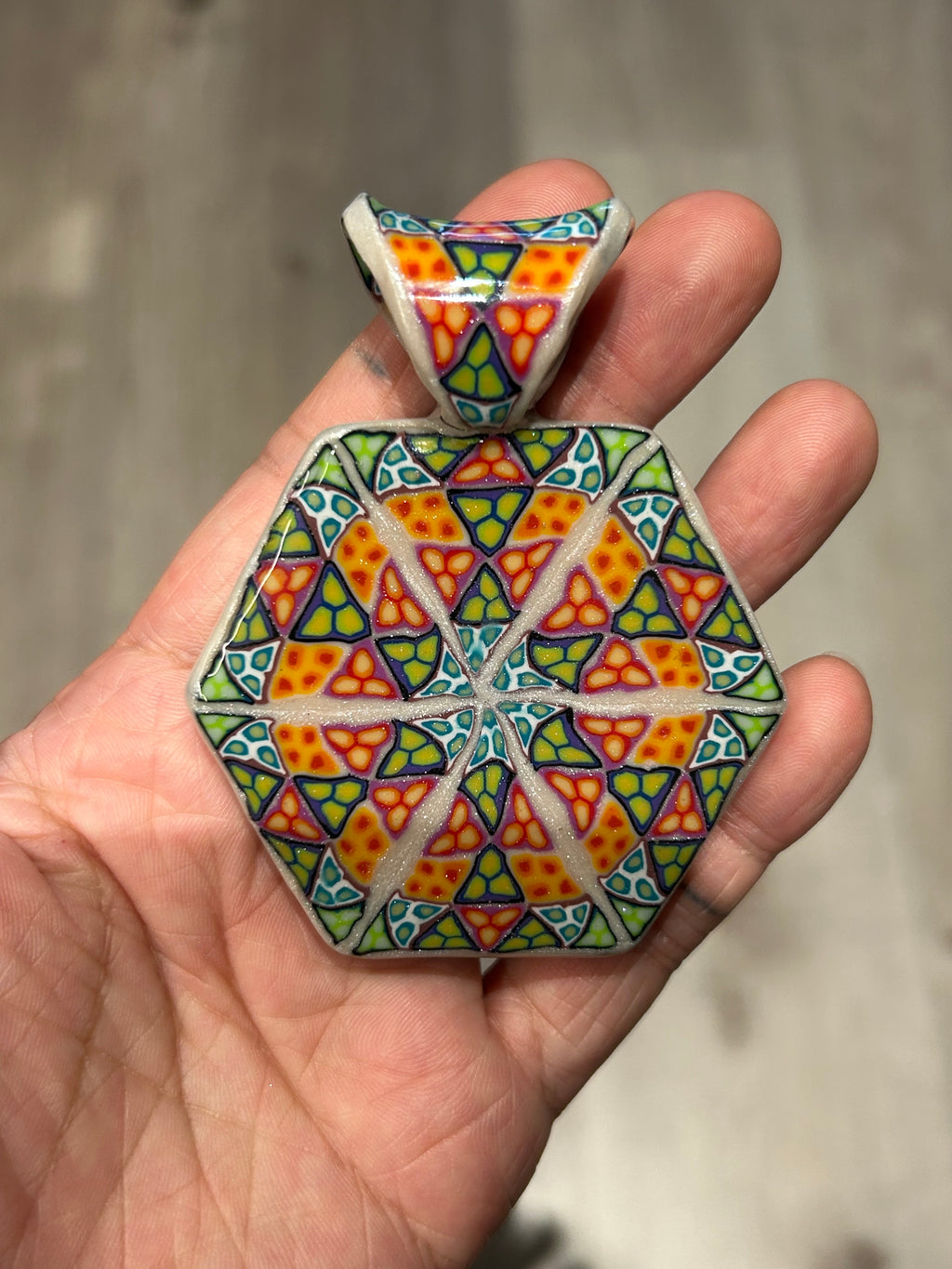 Polymer Cane Pendant No.1