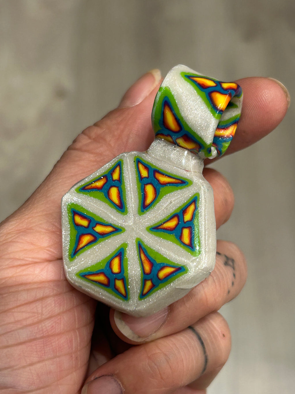 Polymer Cane Pendant No.4