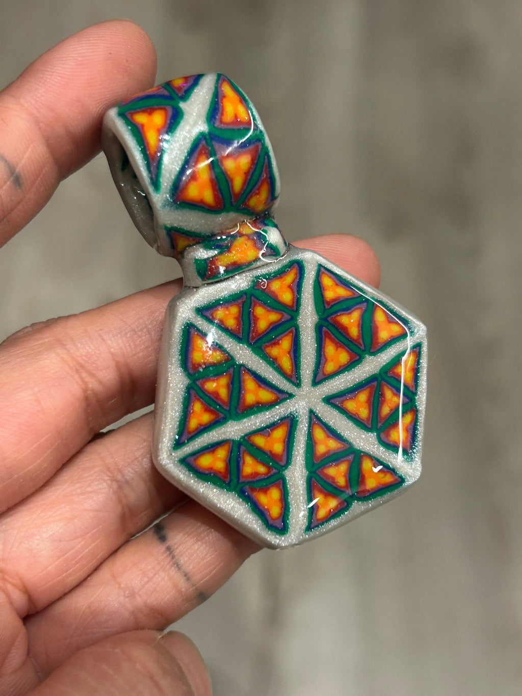 Polymer Cane Pendant No.5